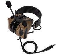 Septpenta Tactical Headset for GP88 GP-300 GP3688 DEP450 EP450, with Clip Can Hung on Clothes or Belts, Silicone Earmuffs, 7.1MM Plug Electronic Noise Reduction Military Headset(Brown)