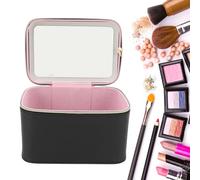 Septpenta Travelling Train Cosmetic Case with LED Lights, USB Rechargeable PU Cosmetic Case with Illuminated Mirror, Makeup Ladies Gifts
