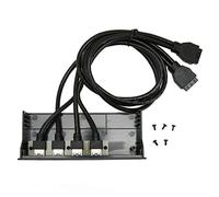 Septpenta USB3.0 Hub Front Panel 4 Ports, 5.25 Inch Internal Metal USB Hub with 4 USB 3.0 Ports, Compatible with Windows 11 10 8.1 8 7 Vista XP, 5Gbit/S Transmission for PC Computer Case