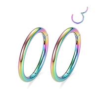 Septum Jewelry 14G 16G 18G 6-10mm Unique Front Facing CZ/Opal/Five-Pointed/Pyramid Shape Steel Seal Design 316L Surgical Steel Septum Piercing Jewelry Helix Tragus