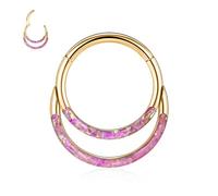 Septum Jewelry 14G 16G 18G 6-10mm Unique Front Facing CZ/Opal/Five-Pointed/Pyramid Shape Steel Seal Design 316L Surgical Steel Septum Piercing Jewelry Helix Tragus