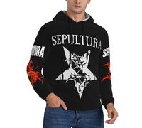 Sepultura Roots Logo Black Hoodie Men's Long Sleeve Warm Pullover with Hood Casual Top Sweatshirt with Pocket Merch for Fans Gifts