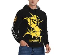 Sepultura Roots Logo Black Hoodie Men's Long Sleeve Warm Pullover with Hood Casual Top Sweatshirt with Pocket Merch for Fans Gifts