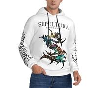 Sepultura Roots Logo Black Hoodie Men's Long Sleeve Warm Pullover with Hood Casual Top Sweatshirt with Pocket Merch for Fans Gifts