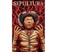 Sepultura Roots Logo Textile Poster in Red Sepultura Red