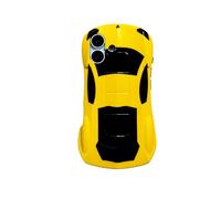 Sepvaptfx Case for iPhone 16 for Teen Boys Girls, 3D Race Sport Car Design iPhone16 Phone Cover Kids, Cute Cool Sturdy Soft iPhone 16 Cover (Yellow Car)