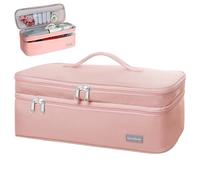 SEPWIK Double-Layer Travel Storage Bag Compatible with Dyson Hair Dryer and Attachments, Portable Carrying Case for Hair Dryer Brush/Volumizer/Styler/Hot Tools Scandihome Series, Pink(Bag Only)