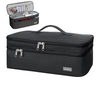 SEPWIK Double-Layer Travel Storage Bag Compatible with Dyson Hair Dryer and Attachments, Portable Carrying Case for Hair Dryer Brush/Volumizer/Styler/Hot Tools Scandihome Series, Black(Bag Only)