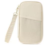 SEPWIK Travel Passport Wallet RFID Family Passport Holder with Hand Strap, Waterproof Travel Document Organizer for Credit Card, Boarding Pass, ID, Money, Flight Tickets Scandihome Series, Cream