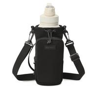 SEPWIK Water Bottle Carrier With Phone Pocket - 40oz Holder Pouch With Adjustable Strap Sleeve for Walking, Hiking, Camping, Gym - Scandihome Series Black