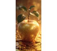 Sepwougg Large Diamond Art for Adults, 5D Diamond Painting Kit Apple Gold, DIY Full Drill Round Craft for Relaxation & Unique Home Decor, Perfect Sparkling Rhinestone Embroidery 30x40cm B635