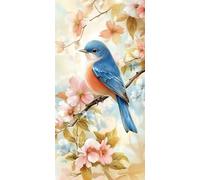 Sepwougg Large Diamond Art for Adults, 5D Diamond Painting Kit Cherry Blossom Bird, DIY Full Drill Round Craft for Relaxation & Unique Home Decor, Perfect Sparkling Rhinestone Embroidery 60x80cm B898