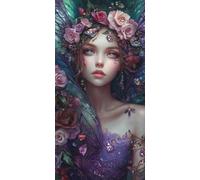 Sepwougg Large Diamond Art for Adults, 5D Diamond Painting Kit Rose Girl, DIY Full Drill Round Craft for Relaxation & Unique Home Decor, Perfect Sparkling Rhinestone Embroidery 80x110cm B522