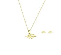 Sepxijew Heart Necklace Heart and Arrow Love Jewelry Set Anniversaries Valentine's Day Gifts for Women, Stainless Steel, No Gemstone