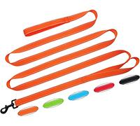 SEPXUFORE 10 FT Traffic Leash with 2 Handle Dog Lead Reflective, Easy Control Training Walking Nylon Two-Double Handle Dog Leash for Large Medium Dogs and Pullers (Orange)