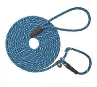 SEPXUFORE 12FT Long Slip Lead Leash, 20ft 30ft 50ft Reflective Rope Training Lead Anti-Choking for Medium Dogs Small Puppy Pets Behavior Active Playing (Blue)