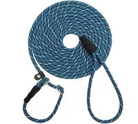 SEPXUFORE 12FT Long Slip Lead Leash, 20ft 30ft 50ft Reflective Rope Training Lead No-Choking for Medium Dogs Small Puppy Pets Behavior Active Playing (Blue)