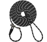 SEPXUFORE 20FT Long Slip Lead Dog Leash, 12ft 30ft 50ft Reflective Rope Training Leash Anti-Choking for Medium Dogs Small Puppy Pets (Black)