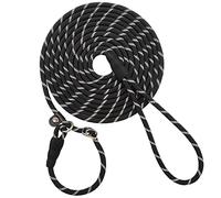 SEPXUFORE Long Slip Lead Dog Leash Reflective Anti-Choking 12 FT/20 FT/30 FT/50 FT Rope Training Leash for Medium Dogs Small Puppy Pets (12ft, Black)