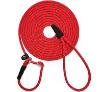 SEPXUFORE Reflective Long Slip Lead Dog Leash Anti-Choking 12 FT/20 FT/30 FT/50 FT Rope Training Leash for Medium Dogs Small Puppy Pets (30ft, red)