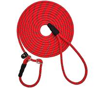 SEPXUFORE Reflective Long Slip Lead Dog Leash Anti-Choking 12 FT/20 FT/30 FT/50 FT Rope Training Leash for Medium Dogs Small Puppy Pets (30ft, red)