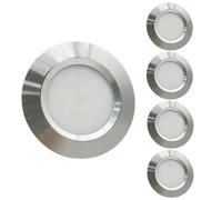 Sepzlly 12V 24V Camper Van Lights 4PCS, 2.5W LED Roof Downlight, Recessed Mount Ceiling Light, 6000K Cool White Dimmable Ultra-Slim Spot Lights, Motorhome Light Bulbs for Boat Yacht Cabin (Silver)