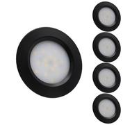 Sepzlly 12V 24V Campervan Spot Lights, 4PCS 2.5W LED Roof Downlight, Recessed Mount Ceiling Light, 3000K Warm White Dimmable Ultra-Slim Motorhome Light for Camper Caravan Boat Yacht Cabin (Black)