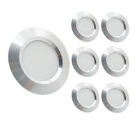 Sepzlly 12V Campervan Lights 6PCS 3W LED Roof Downlight Camper Van Recessed Mount Ceiling Light 3000K Warm White Dimmable Ultra-Slim Spot Lights Motorhome Light Bulb for Boat Yacht Cabin (Silver)