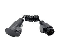 Sepzlly 13 Pin Trailer Extension Cable 1.0m Coiled Cable with Plug Socket Male to Female Connector Tractor Towing Adapter for Car Caravan Truck Boat