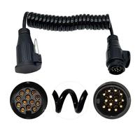 Sepzlly 13 Pin Trailer Extension Cable 3.0m Coiled Cable with Plug Socket Male to Female Connector Tractor Towing Adapter for Car Caravan Truck Boat