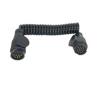 Sepzlly 13 Pin Trailer Extension Cable 3.0m Coiled Cable with Plug Socket Male to Male Connector Tractor Towing Adapter for Car Caravan Truck Boat