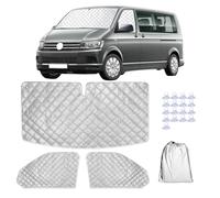 Sepzlly 3PCS Internal Thermal Blinds for VW T5 T6 (2003-2015) Van Thermal Windscreen Cover Motorhome Front Window Sunshade Screen Sun Protection Keep Warm Silver