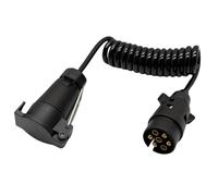 Sepzlly 7 Pin Trailer Extension Cable 2.0m Coiled Cable with Plug Socket Male to Female Connector Tractor Towing Adapter for Car Caravan Truck Boat