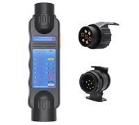 Sepzlly 7 Pin Trailer Plug Socket Tester, 12V Car Electrical Circuit Tester Light Connector with 13 Pin Towing Adapter Cable Wiring Towbar Electrics Diagnostic Testing Tool for Caravan Truck Tractors
