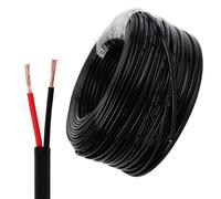 Sepzlly Flat 2 Core Twin Red/Black Copper Cable 0.5mm² 12V/24V Flexible Thin Wall Weatherproof Wire 20AWG for Auto Boat Trailer Caravan Truck RV LED Light Wiring Connections (20M/65.61FT)