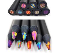 SEQ 8-Color Rainbow Pencils - Jumbo Multi-Coloured Pencils for Kids & Adults, Multi-Colour Lead Pencils for Drawing, Sketching & Colouring, School Art Supplies & Party Bag Fillers