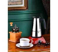 SEQ Stainless Steel Stovetop Espresso Maker - 6 Cup 300ml Moka Pot Espresso Coffee Maker for Induction, Gas & Electric Hob, Italian Style Coffee Percolator