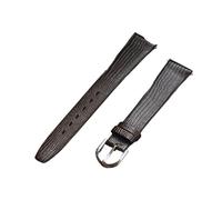 SEQLTWFC 12mm 14mm 16mm 17mm 18mm 19mm 20mm 21mm Vintage Watch Strap Lizard Embossed Calf Genuine Leather Thin and Soft Watch Band((brown) silver buckle,18mm)