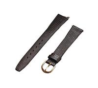SEQLTWFC 12mm 14mm 16mm 17mm 18mm 19mm 20mm 21mm Vintage Watch Strap Lizard Embossed Calf Genuine Leather Thin and Soft Watch Band((brown) gold buckle,14mm)