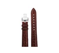 SEQLTWFC 16mm 17mm 18mm 19mm 20mm 21mm 22m Black Blue Brown Crocodile Watch Strap Compatible With CARTIER CLÉ DE Bracelet Leather Watchband(Brown silver,17mm width)