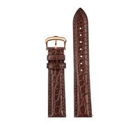 SEQLTWFC 16mm 17mm 18mm 19mm 20mm 21mm 22m Black Blue Brown Crocodile Watch Strap Compatible With CARTIER CLÉ DE Bracelet Leather Watchband(Brown rosegold pin,17mm width)