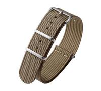 SEQLTWFC 18/19/20/22mm Woven Nylon Watch Strap Ribbed Strap Universal Women Men Watchband Compatible With Huawei Watch GT3/4 Sport Bracelet(Khaki,22mm)