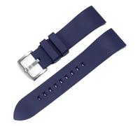 SEQLTWFC 20 21 22 23 24mm Quick Release FKM Rubber Watch Band Compatible With Casio Seiko Tissot Citizen Omega Longines Sport Silicone Strap Bracelet(Blue-silver pin,23mm)