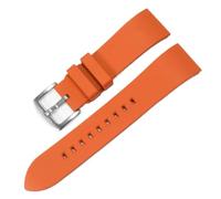 SEQLTWFC 20 21 22 23 24mm Quick Release FKM Rubber Watch Band Compatible With Casio Seiko Tissot Citizen Omega Longines Sport Silicone Strap Bracelet(Orange-silver pin,23mm)