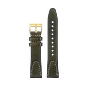 SEQLTWFC 20 22mm Vintage Cowhide Watchband Compatible With Rolex Omega Breitling Seiko Tudor Quick Release Genuine Leather Strap Bracelet Men(Green-gold,20mm)