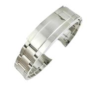 SEQLTWFC 20mm 21mm 904L Watchbands Compatible With Rolex SUBMARINER DAYTONA Men Folding Clasp Watch Strap Solid Stainless Steel Watch Bracelet(Matte silver,21mm)