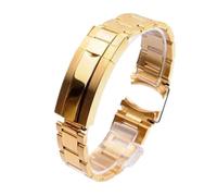 SEQLTWFC 20mm 21mm 904L Watchbands Compatible With Rolex SUBMARINER DAYTONA Men Folding Clasp Watch Strap Solid Stainless Steel Watch Bracelet(Gold,21mm)