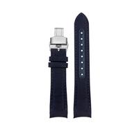 SEQLTWFC 20mm 22mm Strap Compatible With Omega Seamaster 300 Genuine Leather Nylon Canvas Wrist Bracelet Compatible With Rolex Water Ghost Curved End Watch Band(Blue sk bk,20mm)