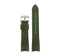 SEQLTWFC 20mm 22mm Strap Compatible With Omega Seamaster 300 Genuine Leather Nylon Canvas Wrist Bracelet Compatible With Rolex Water Ghost Curved End Watch Band(Army Green sk,20mm)