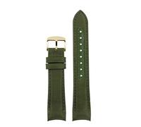 SEQLTWFC 20mm 22mm Strap Compatible With Omega Seamaster 300 Genuine Leather Nylon Canvas Wrist Bracelet Compatible With Rolex Water Ghost Curved End Watch Band(Army Green gk,22mm)
